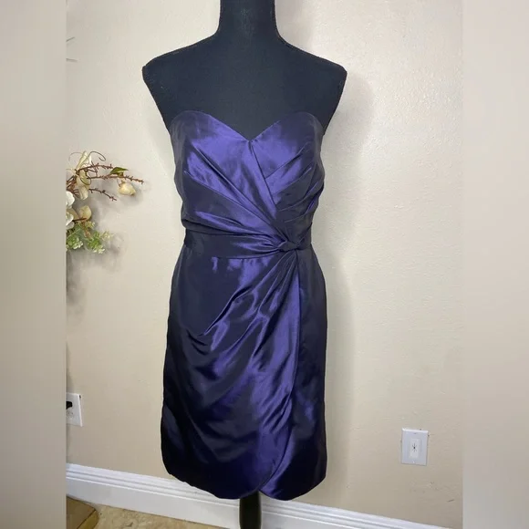 Alfred Angelo Deep Purple Strapless Gown Size 6 - Picture 1 of 4